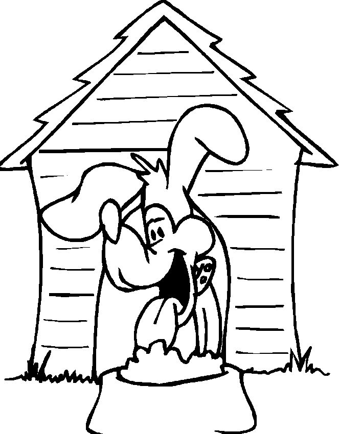 Dibujo para colorear: Caseta de Perro (Edificios y Arquitectura) #62376 - Dibujos para Colorear e Imprimir Gratis