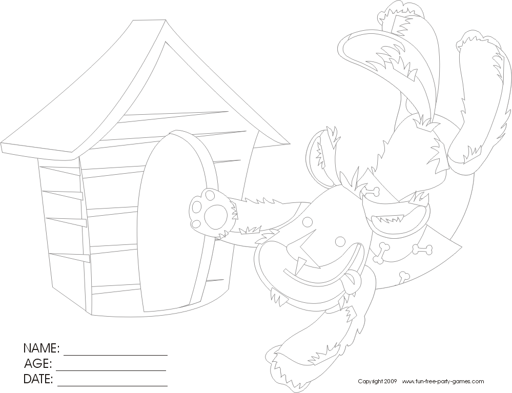 Dibujo para colorear: Caseta de Perro (Edificios y Arquitectura) #62404 - Dibujos para Colorear e Imprimir Gratis