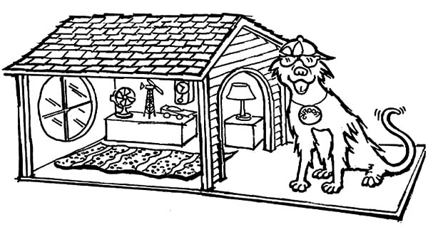 Dibujo para colorear: Caseta de Perro (Edificios y Arquitectura) #62430 - Dibujos para Colorear e Imprimir Gratis