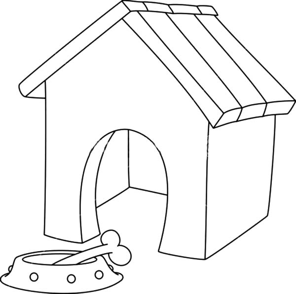 Dibujo para colorear: Caseta de Perro (Edificios y Arquitectura) #62432 - Dibujos para Colorear e Imprimir Gratis