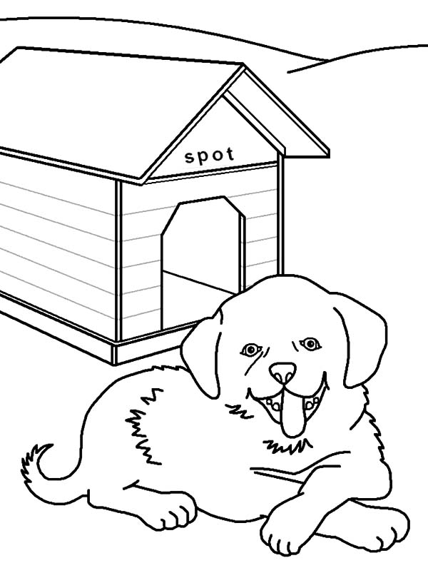 Dibujo para colorear: Caseta de Perro (Edificios y Arquitectura) #62450 - Dibujos para Colorear e Imprimir Gratis