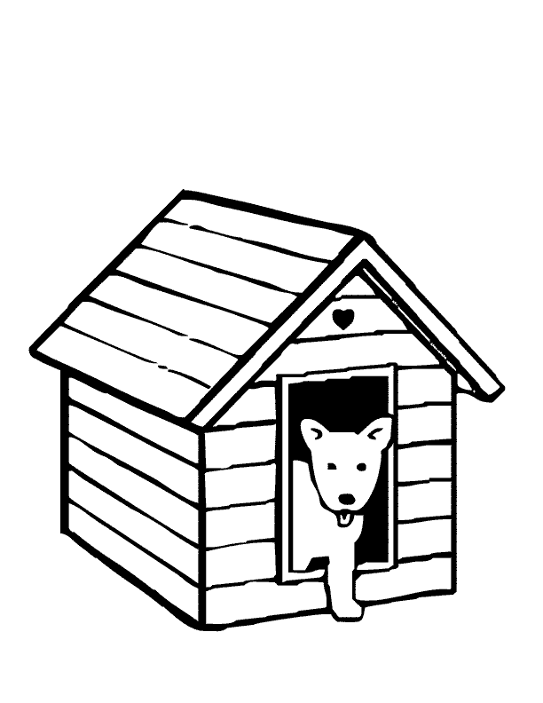 Dibujo para colorear: Caseta del perro (Edificios y Arquitectura) #62343 - Dibujos para Colorear e Imprimir Gratis