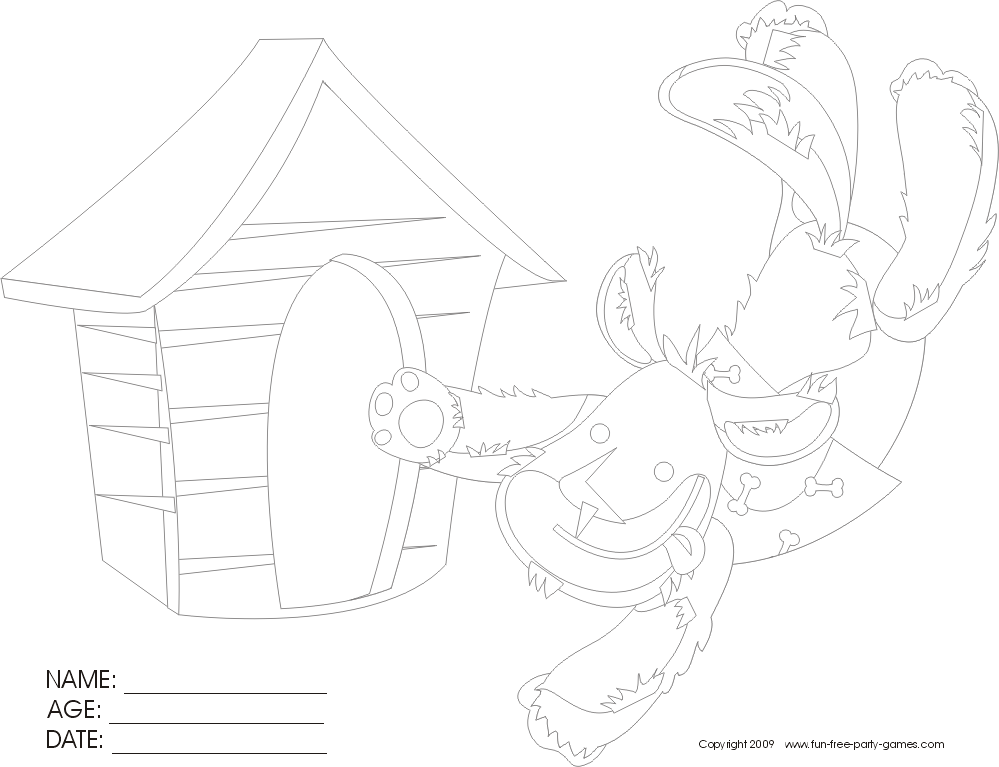 Dibujo para colorear: Caseta del perro (Edificios y Arquitectura) #62404 - Dibujos para Colorear e Imprimir Gratis