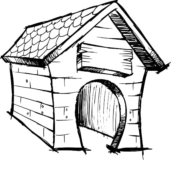 Dibujo para colorear: Caseta del perro (Edificios y Arquitectura) #62421 - Dibujos para Colorear e Imprimir Gratis