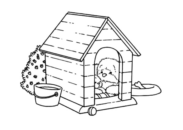 Dibujo para colorear: Caseta del perro (Edificios y Arquitectura) #62462 - Dibujos para Colorear e Imprimir Gratis