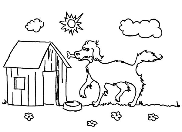Dibujo para colorear: Caseta del perro (Edificios y Arquitectura) #62483 - Dibujos para Colorear e Imprimir Gratis