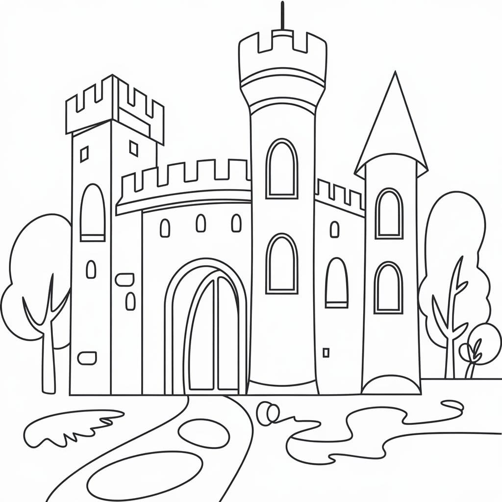 Dibujo gratuito Castillo #216039 de la coleccion Edificios y Arquitectura para imprimir