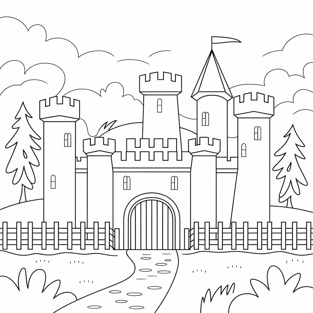 Dibujo gratuito Castillo #216042 de la coleccion Edificios y Arquitectura para imprimir