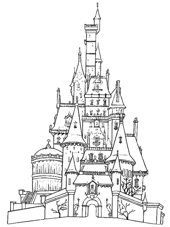 Dibujo para colorear: Castillo (Edificios y Arquitectura) #62032 - Dibujos para Colorear e Imprimir Gratis