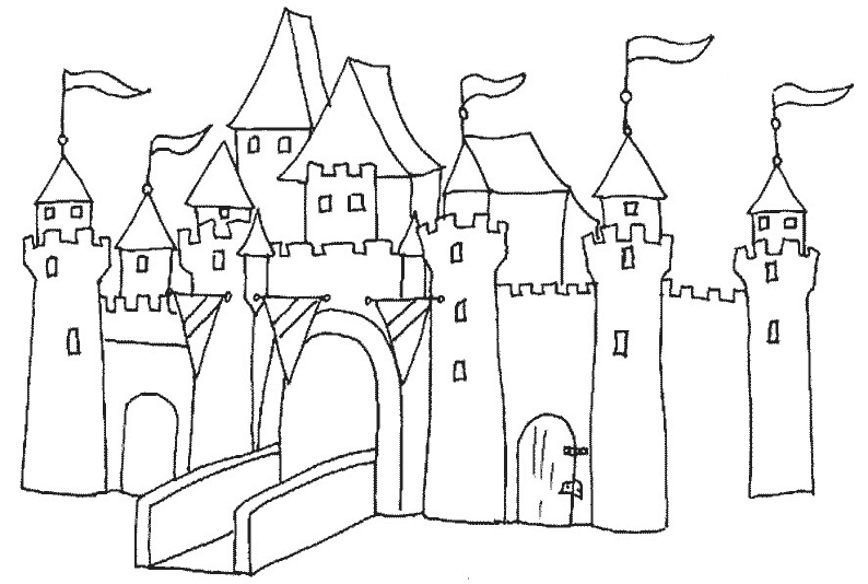 Dibujo para colorear: Castillo (Edificios y Arquitectura) #62034 - Dibujos para Colorear e Imprimir Gratis