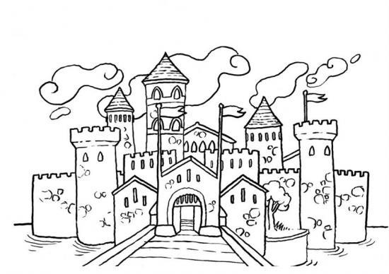 Dibujo para colorear: Castillo (Edificios y Arquitectura) #62043 - Dibujos para Colorear e Imprimir Gratis