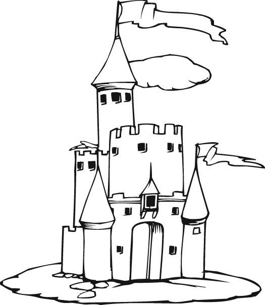 Dibujo para colorear: Castillo (Edificios y Arquitectura) #62045 - Dibujos para Colorear e Imprimir Gratis