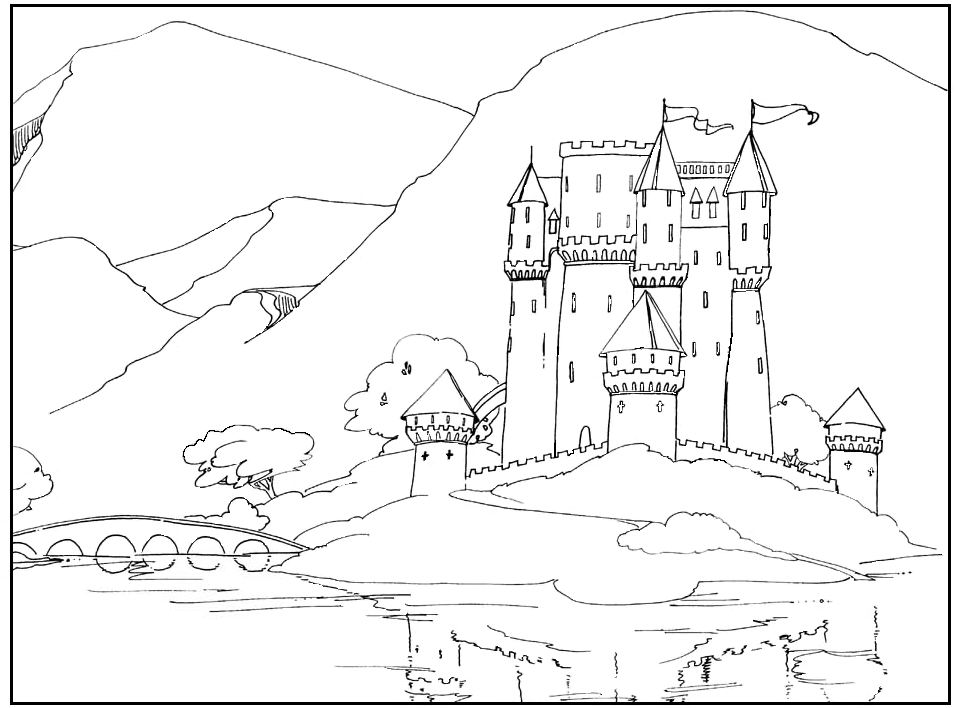 Dibujo para colorear: Castillo (Edificios y Arquitectura) #62046 - Dibujos para Colorear e Imprimir Gratis