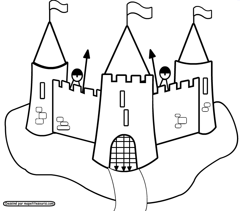Dibujo para colorear: Castillo (Edificios y Arquitectura) #62052 - Dibujos para Colorear e Imprimir Gratis