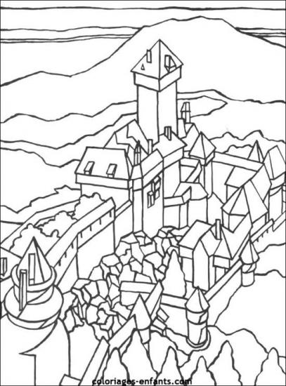 Dibujo para colorear: Castillo (Edificios y Arquitectura) #62053 - Dibujos para Colorear e Imprimir Gratis