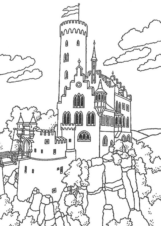 Dibujo para colorear: Castillo (Edificios y Arquitectura) #62061 - Dibujos para Colorear e Imprimir Gratis