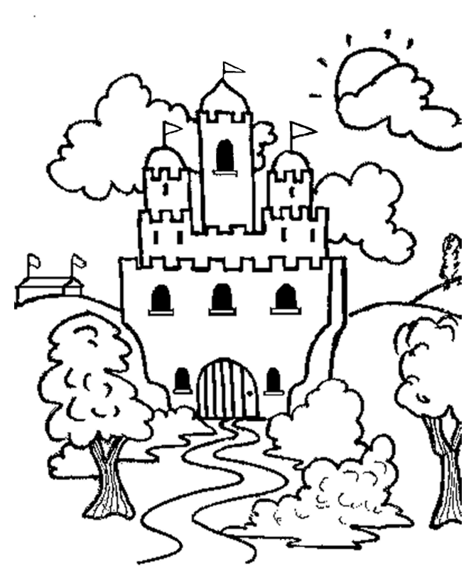 Dibujo para colorear: Castillo (Edificios y Arquitectura) #62068 - Dibujos para Colorear e Imprimir Gratis