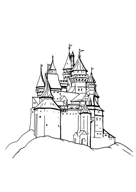Dibujo para colorear: Castillo (Edificios y Arquitectura) #62083 - Dibujos para Colorear e Imprimir Gratis