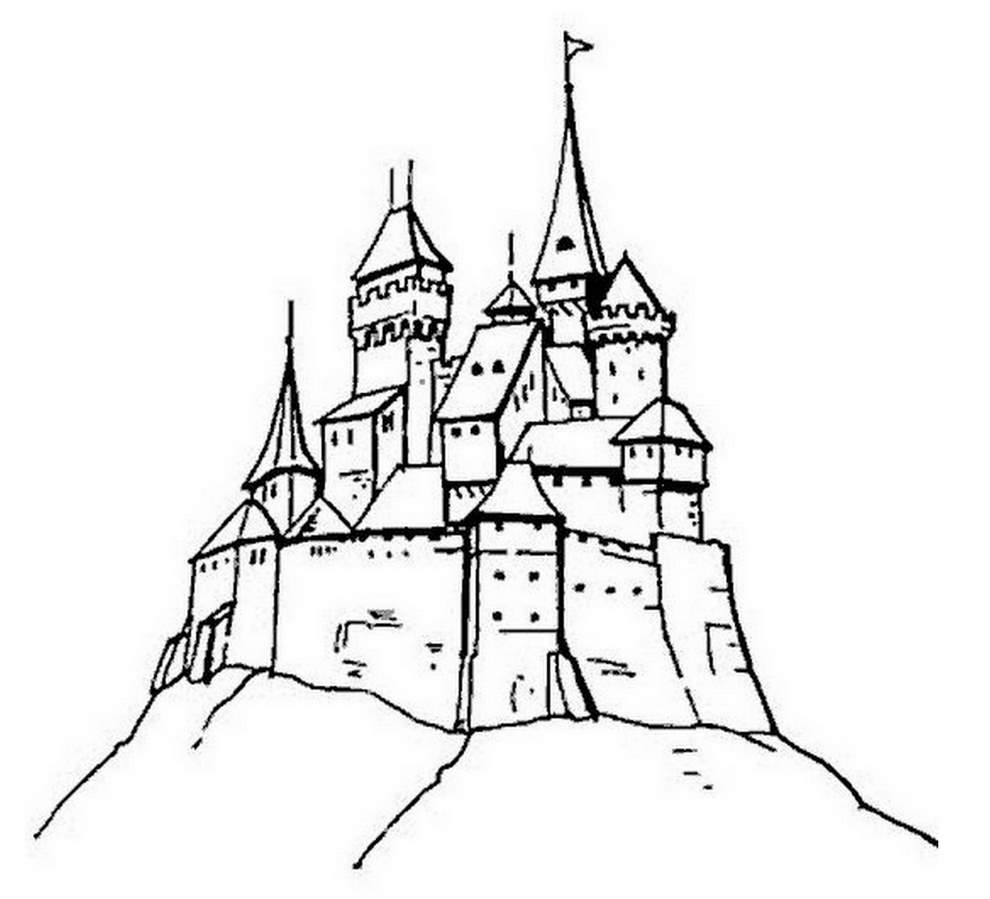 Dibujo para colorear: Castillo (Edificios y Arquitectura) #62111 - Dibujos para Colorear e Imprimir Gratis