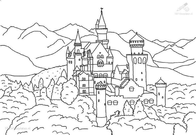 Dibujo para colorear: Castillo (Edificios y Arquitectura) #62124 - Dibujos para Colorear e Imprimir Gratis