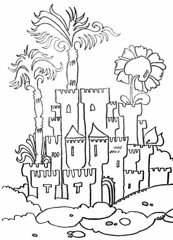 Dibujo para colorear: Castillo (Edificios y Arquitectura) #62126 - Dibujos para Colorear e Imprimir Gratis