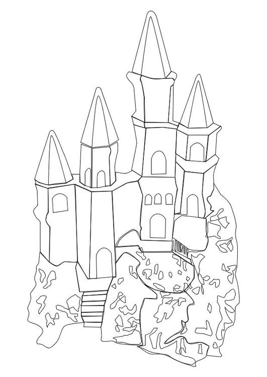 Dibujo para colorear: Castillo (Edificios y Arquitectura) #62143 - Dibujos para Colorear e Imprimir Gratis