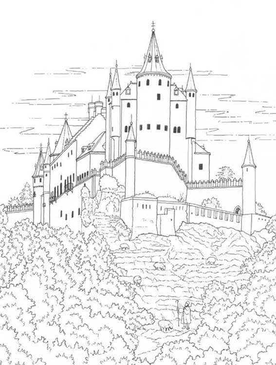 Dibujo para colorear: Castillo (Edificios y Arquitectura) #62145 - Dibujos para Colorear e Imprimir Gratis