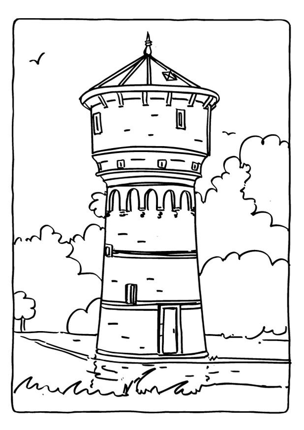 Dibujo para colorear: Castillo (Edificios y Arquitectura) #62158 - Dibujos para Colorear e Imprimir Gratis