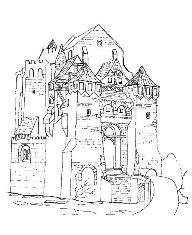 Dibujo para colorear: Castillo (Edificios y Arquitectura) #62286 - Dibujos para Colorear e Imprimir Gratis