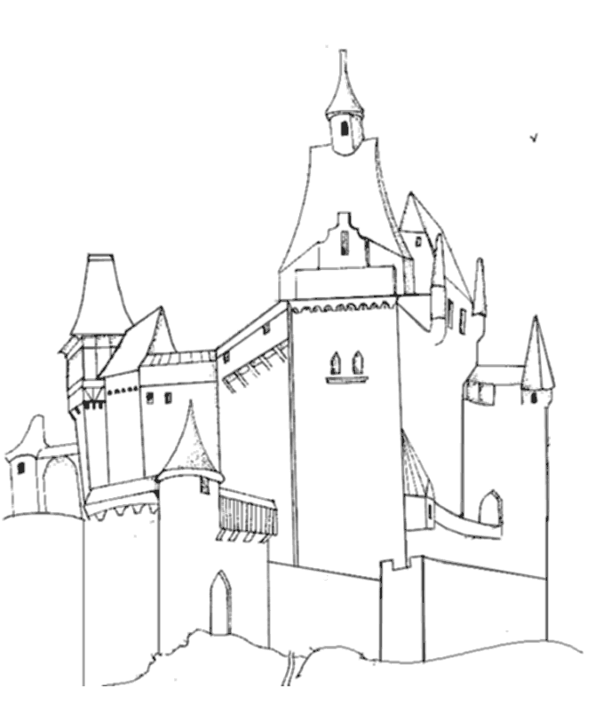 Dibujo para colorear: Castillo (Edificios y Arquitectura) #62329 - Dibujos para Colorear e Imprimir Gratis