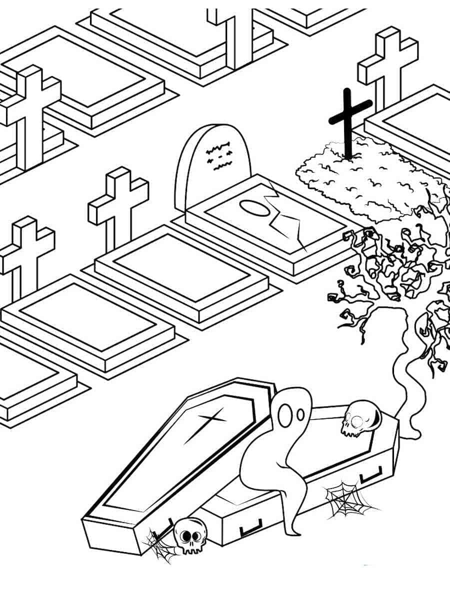Dibujo gratuito Cementerio #204221 de la coleccion Edificios y Arquitectura para imprimir