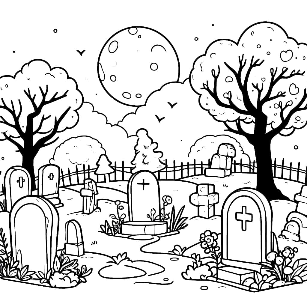 Dibujo gratuito Cementerio #204227 de la coleccion Edificios y Arquitectura para imprimir