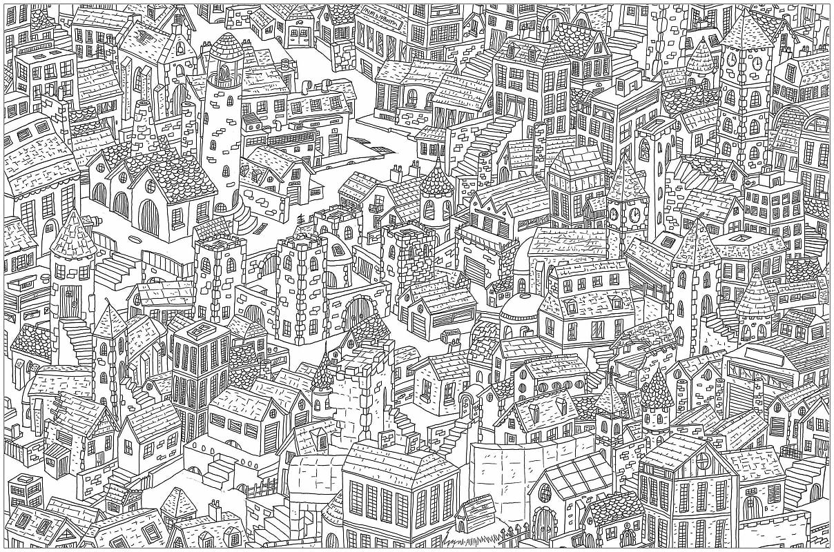 Dibujo gratuito Ciudad #200602 de la coleccion Edificios y Arquitectura para imprimir