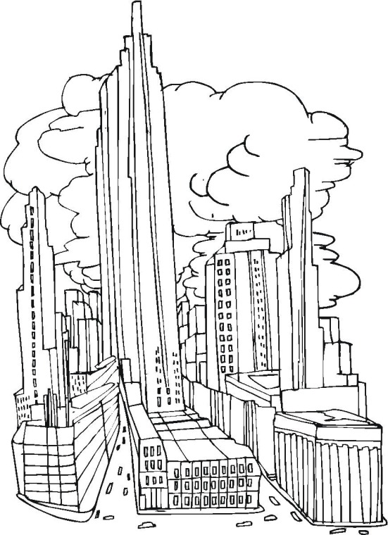 Dibujo para colorear: Ciudad (Edificios y Arquitectura) #64916 - Dibujos para Colorear e Imprimir Gratis
