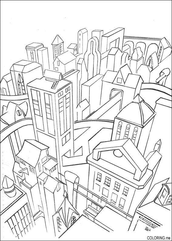 Dibujo para colorear: Ciudad (Edificios y Arquitectura) #64919 - Dibujos para Colorear e Imprimir Gratis