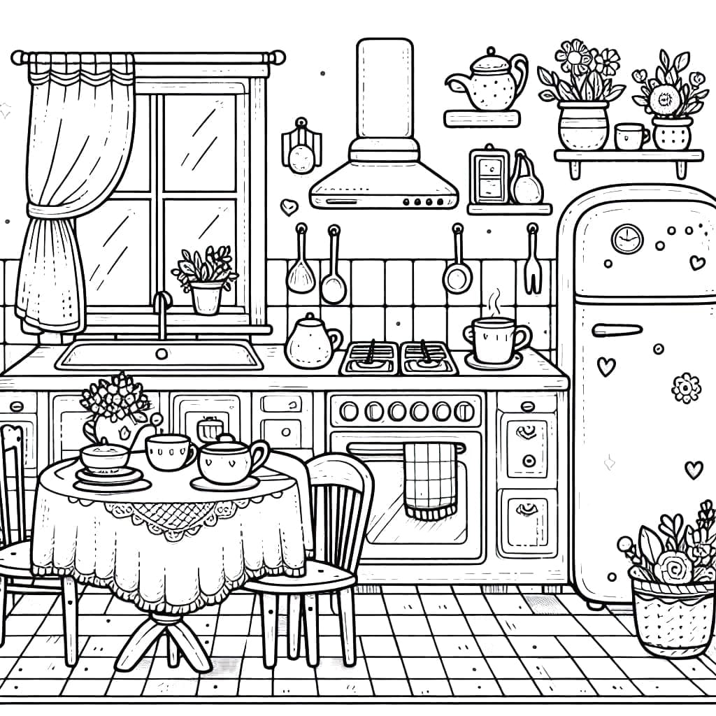 Dibujo gratuito Cocina #211554 de la coleccion Edificios y Arquitectura para imprimir