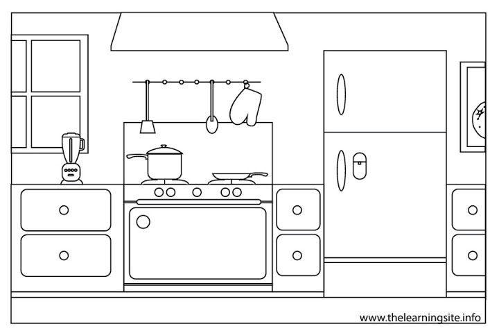 Dibujo para colorear: Cocina (Edificios y Arquitectura) #63520 - Dibujos para Colorear e Imprimir Gratis