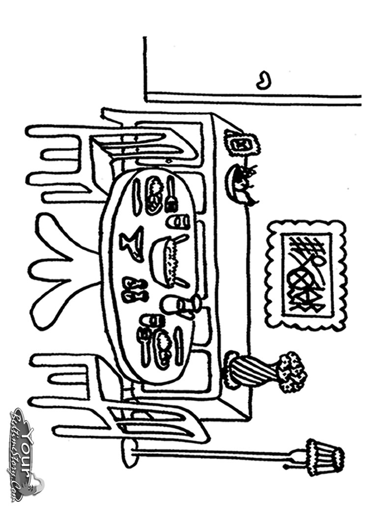 Dibujo para colorear: Comedor (Edificios y Arquitectura) #63952 - Dibujos para Colorear e Imprimir Gratis