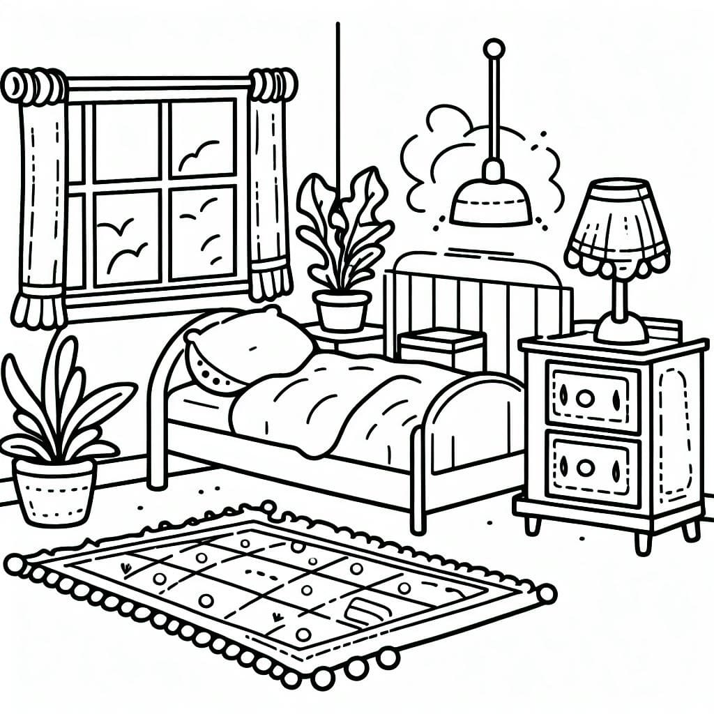 Dibujo gratuito Dormitorio #203875 de la coleccion Edificios y Arquitectura para imprimir