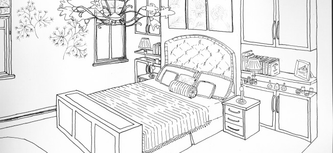 Dibujo gratuito Dormitorio #66608 de la coleccion Edificios y Arquitectura para imprimir