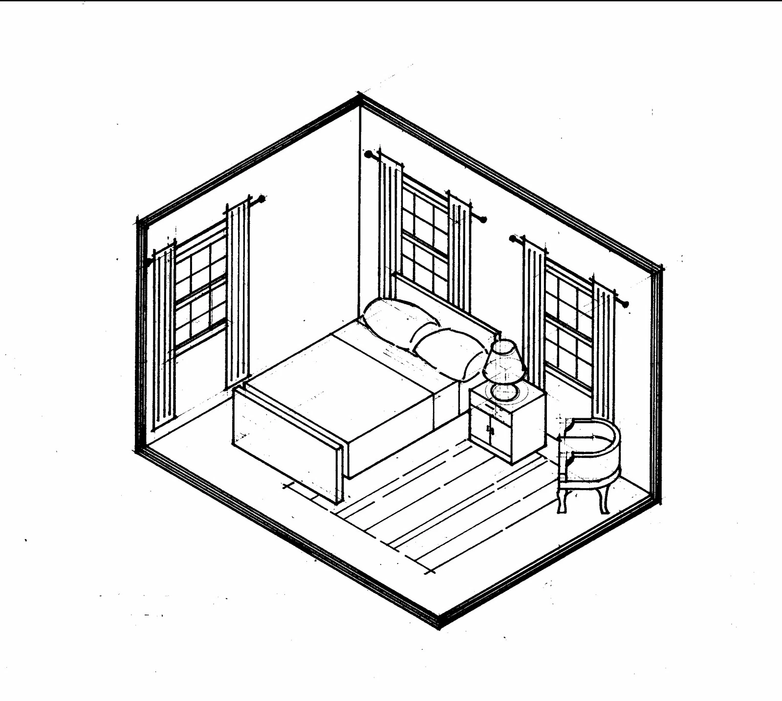 Dibujo gratuito Dormitorio #66722 de la coleccion Edificios y Arquitectura para imprimir