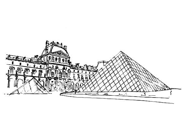 Dibujo gratuito El Louvre #185425 de la coleccion Edificios y Arquitectura para imprimir