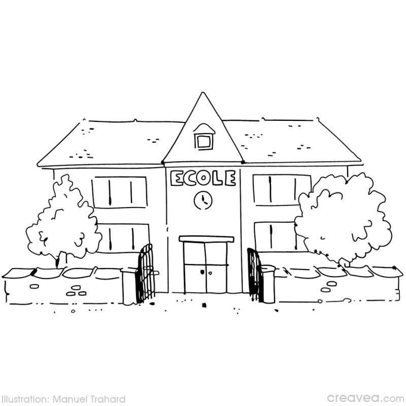Dibujo para colorear: Escuela (Edificios y Arquitectura) #64073 - Dibujos para Colorear e Imprimir Gratis
