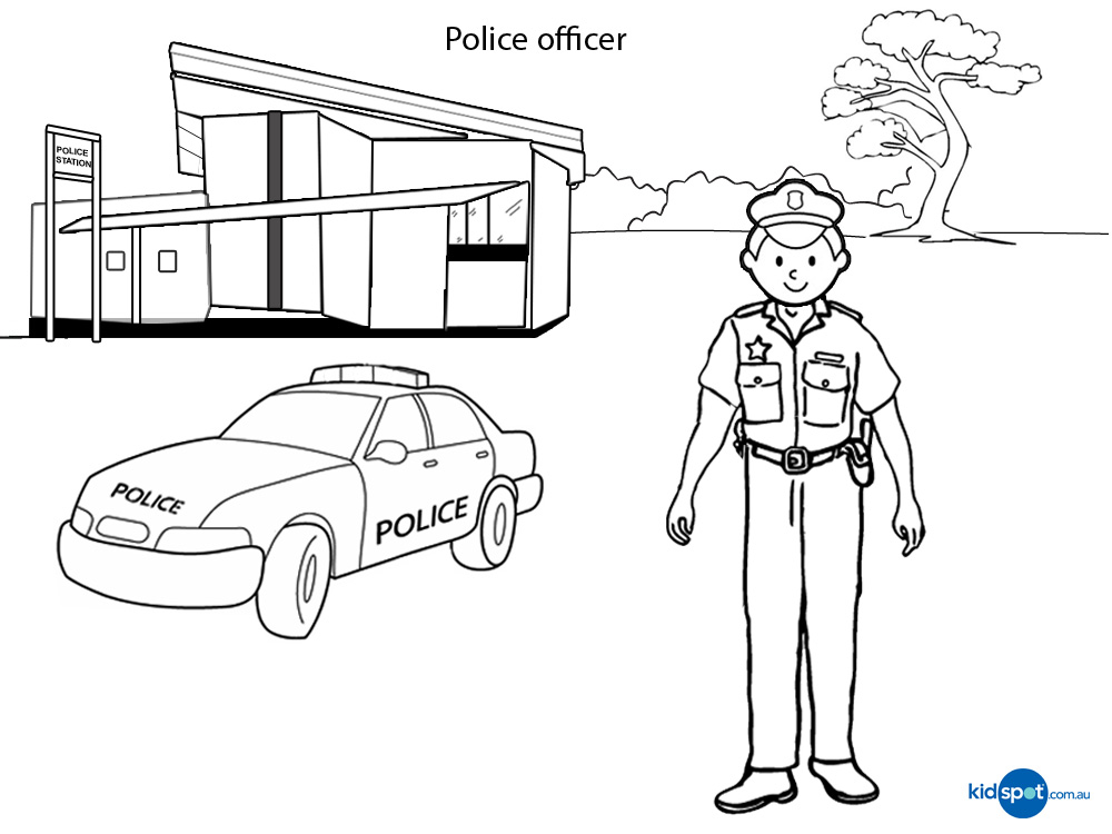 Dibujo para colorear: Estación de policía (Edificios y Arquitectura) #68915 - Dibujos para Colorear e Imprimir Gratis