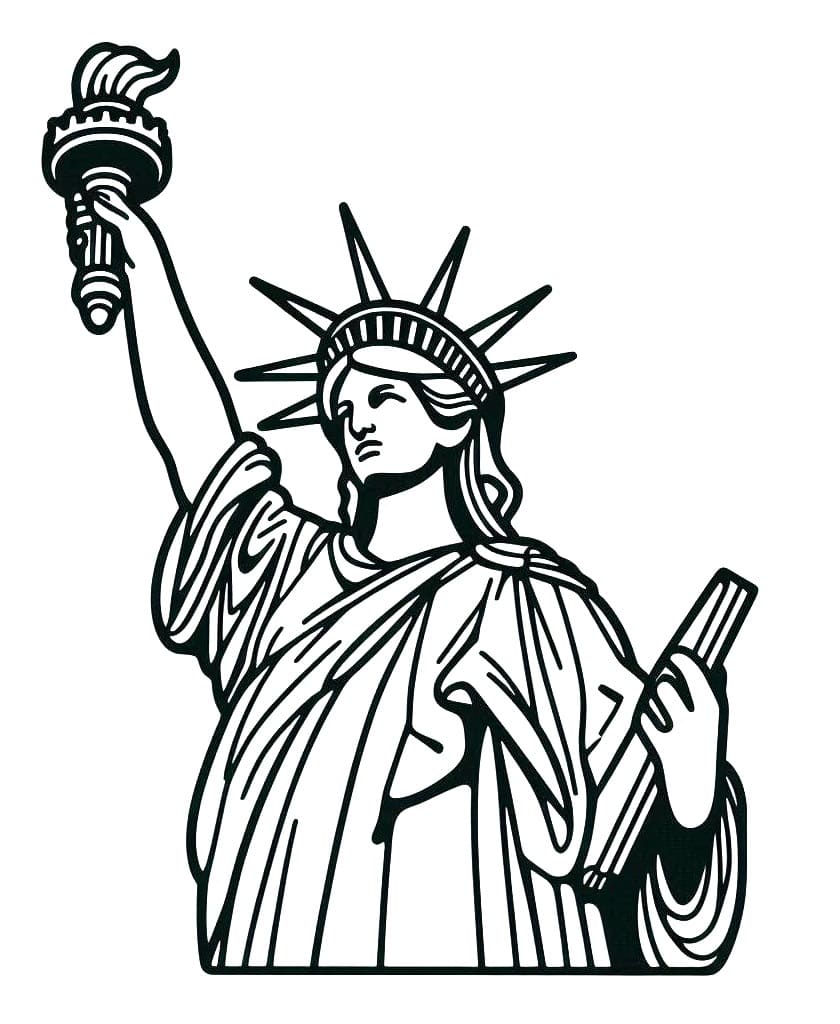 Dibujo gratuito Estatua de la Libertad #218897 de la coleccion Edificios y Arquitectura para imprimir