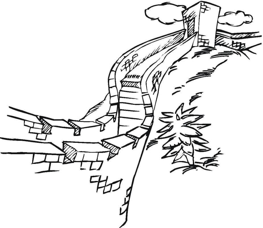 Dibujo gratuito Gran Muralla China #190405 de la coleccion Edificios y Arquitectura para imprimir