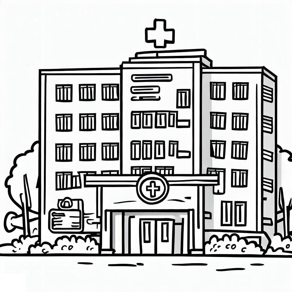 Dibujo gratuito Hospital #190198 de la coleccion Edificios y Arquitectura para imprimir