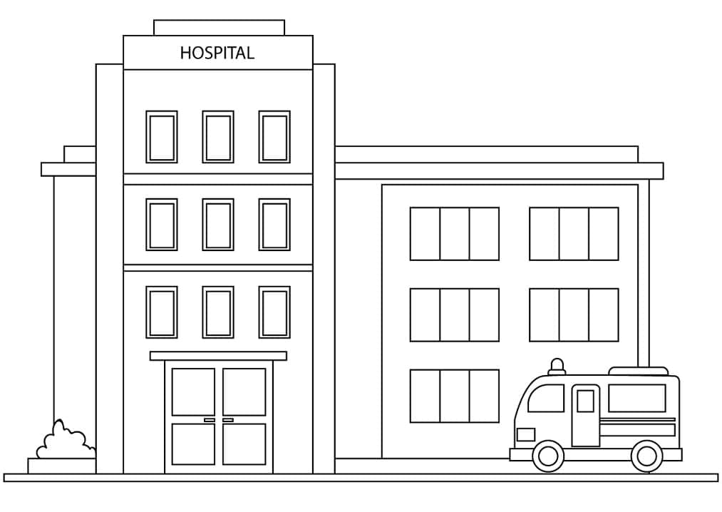 Dibujo gratuito Hospital #190205 de la coleccion Edificios y Arquitectura para imprimir
