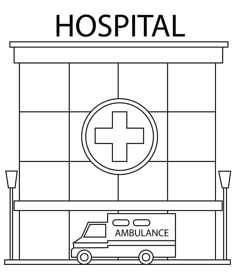 Dibujo gratuito Hospital #190209 de la coleccion Edificios y Arquitectura para imprimir