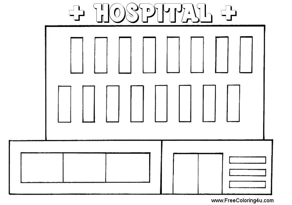 Dibujo para colorear: Hospital (Edificios y Arquitectura) #61976 - Dibujos para Colorear e Imprimir Gratis